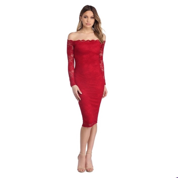 Red Lace Cocktail Dress